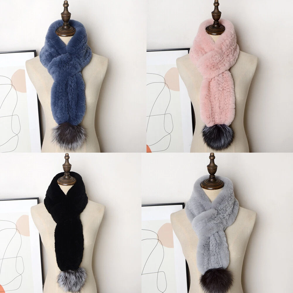 Winter Fur Scarf Shawl Real Rex Rabbit Neckerchief Fox Pom Pom Warm Ski Travel
Opens in a new window