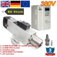 4.5KW BT30 ATC Air Cooled Spindle Motor 5.5KW VFD 380V 3 phase Inverter CNC Kit