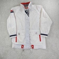 Womens Izzi Lightweight Jacket Full Zip White Coat Vintage Retro Size L