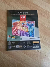 ARTEZA DIY Foldable Canvas Frame, Watercolour, 12.7cm x 16.7cm - 20 Sheets - New
