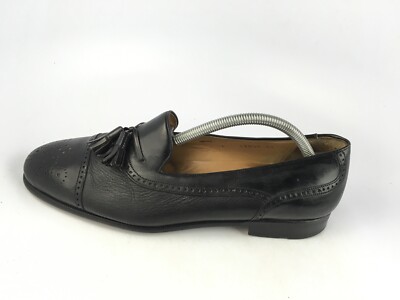 MEZLAN HAVANA Black Men’s 13 Leather Tassel Cap Toe Slip On Dress Loafers Spain MEZLAN HAVANA Black Leather Tassel Loafers Shoes Mens US  main image 3