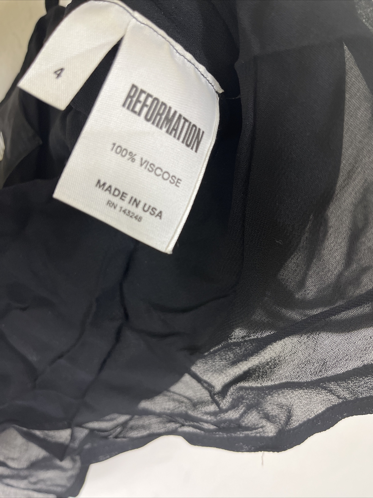 Reformation Black Crop Top Camisole Shirt double … - image 4