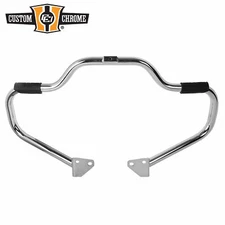 Mustache 1-1/4" Engine Guard Highway Bar W/ Footrests Fit For Harley Dyna 06-17