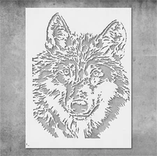 Husky Dog Stencil Template Reusable - Majestic Tribal Design for Wall Art, DIY C