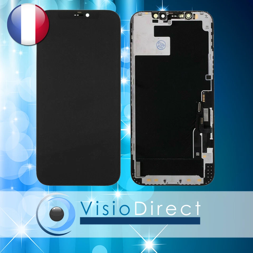 VISIODIRECT Vitre Tactile + Ecran LCD pour iPhone 12 6.1" NOIR