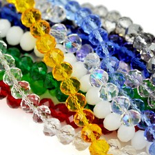 Faceted Rondelle Crystal Glass Beads for Crafting 4mm 6mm 8mm 10mm 12mm