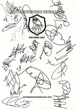SHEFFIELD WEDNESDAY - Multi Signed A4 Page - By 19 Players 2011/12 - FOOTBALL