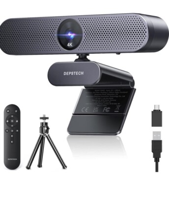 DEPSTECH DW50 Pro Webcam 4K Zoomable Camera Microphone Auto-Focus with Remote
