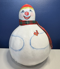 VTG Handpainted Gourd Snowman w/ Cardinal Tree 1999 Large