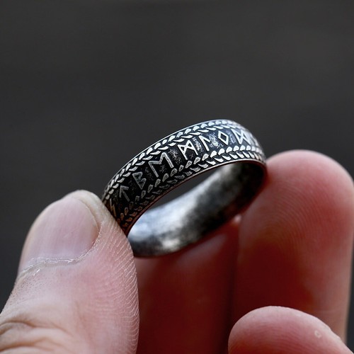 Ultimate Viking Rune Rings Stainless Steel Mens Celtic Norse Pagan Vintage Band - Picture 39 of 40