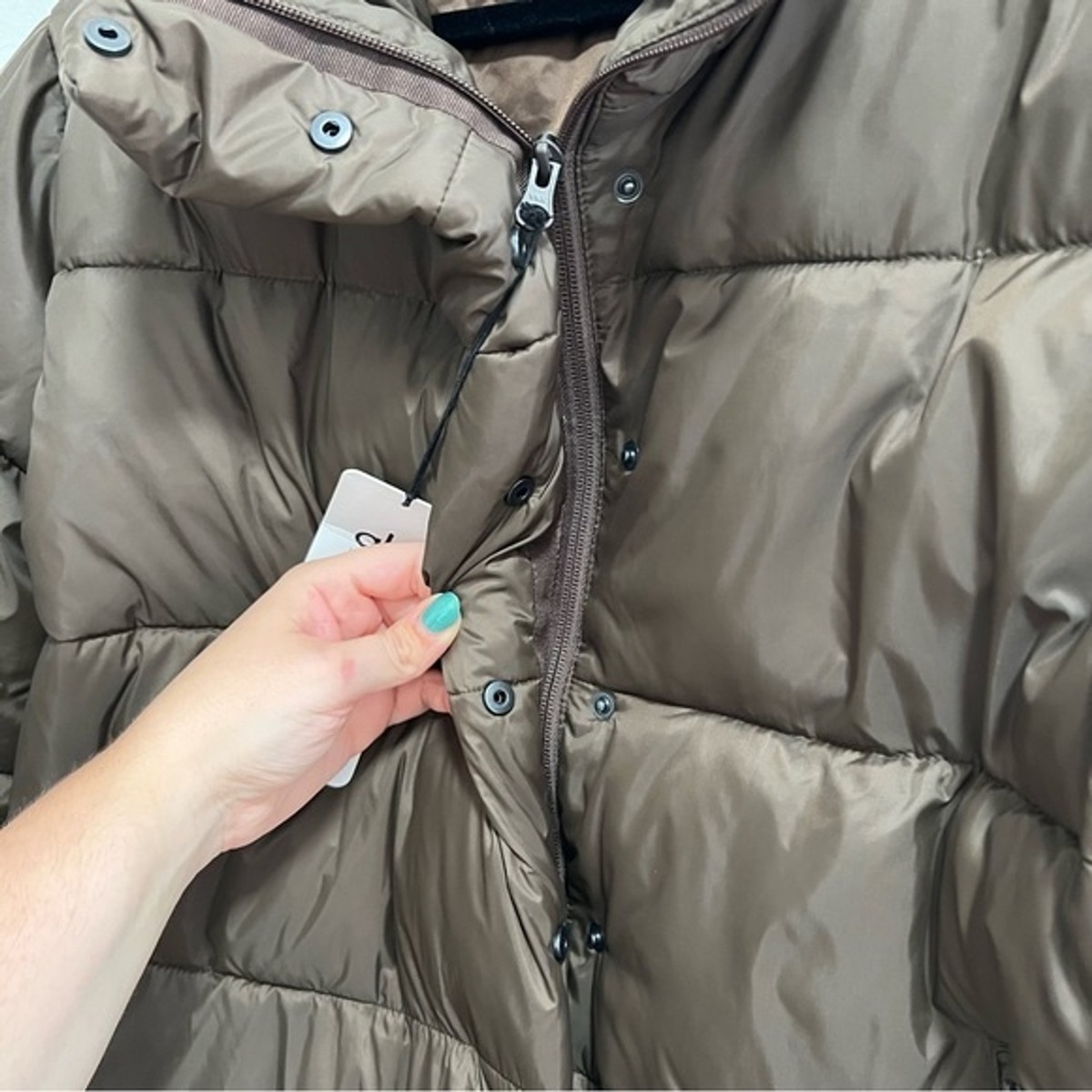 alo gold rush puffer espresso