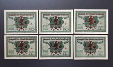 ARNSTADT NOTGELD 6x 25 PFENNIG 1921 EMERGENCY MONEY GERMANY BANKNOTES (8381)