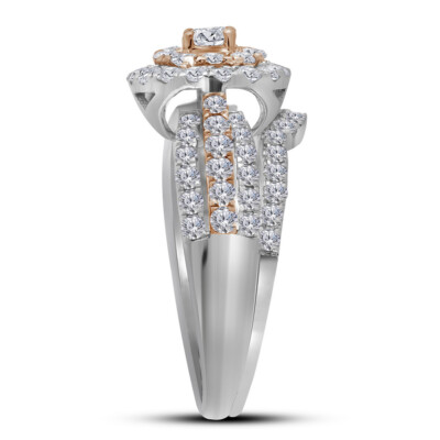 14k Two-tone Gold Womens Diamond Bridal Engagement Ring Band 14k Two-tone Gold Womens Diamond Bridal Engagement Ring Band