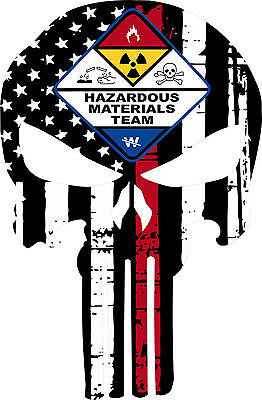 Firefighter Decal Hazmat Specialist Skull Sticker 4/"