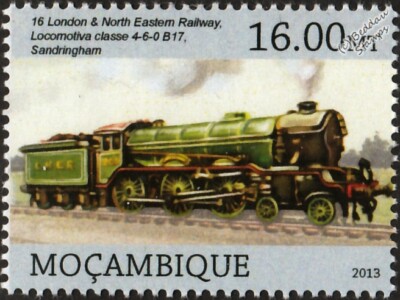 London & North Eastern Railway (LNER) Sandringham Class B17 4-6-0 Train Stamp