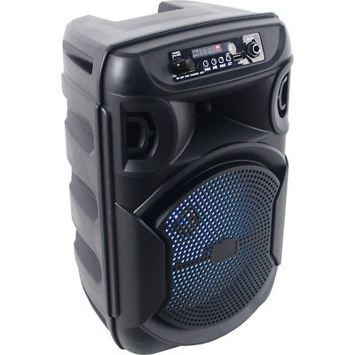 Technical Pro BOOM8 Portable Rechargeable 8'' LED Party Speaker w/Bluetooth/USB
