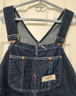 Vtg Big Mac Square Back Workwear Carpenter Denim Jean Overalls