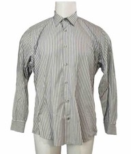 Banana Republic Mens Sz L 16 Blue Stripe Long Sleeve Button Down Dress 299 