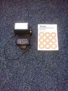 Vivitar Automatic Electronic Flash Model 273 W/ Manual & Wide Angle Attachment