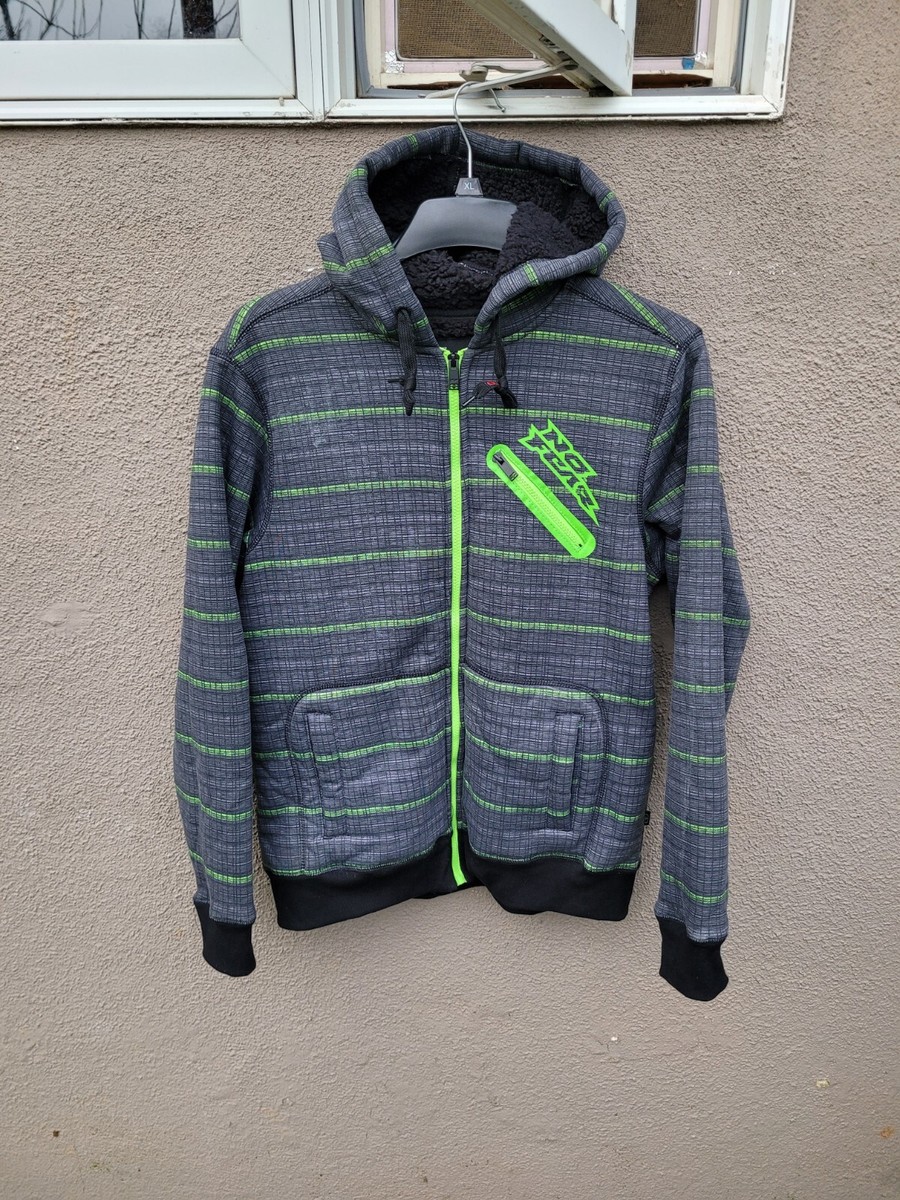 NNineグレーRETRO JIP HOODIE / 短丈フーディMサイズy2k 短丈ジップアップフーディー