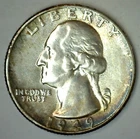 1949 AU Washington Quarter Almost Uncirculated Silver 25c Coin Twenty-Five Cents