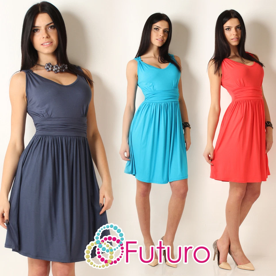 FUTURO FASHION Sexy & Sensible Women's Skater Dress Scoop Neck Sleeveless Tunic Size 8-12 0135