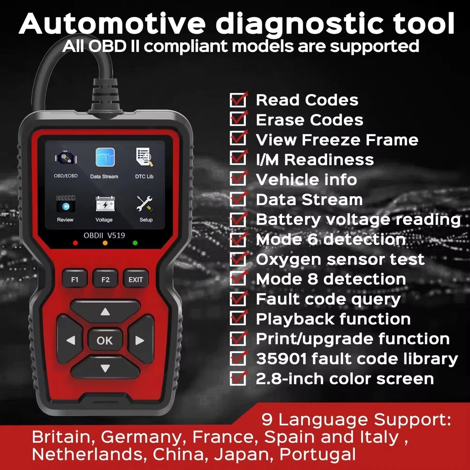 OBD2 Car Diagnostic Scanner – Multi-language Engine Fault Code Reader & Voltage* - Image 3 of 4