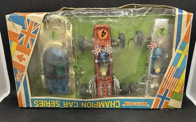 TOY RACE CAR: Blue Box Vintage 1960s/1970s 4'' Numbered Plastic Racer w/ Driver