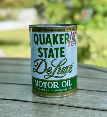 Vintage Quaker State Deluxe Motor Oil Can Quart Empty