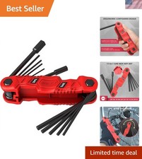 11-Piece Heavy Duty Folding Hex Key Set, SAE 3/32"-1/2" - Ideal for Home DIY