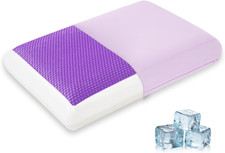 Almohada de enfriamiento para dormir, almohada de espuma viscoelástica de gel con funda reversible, cuello
