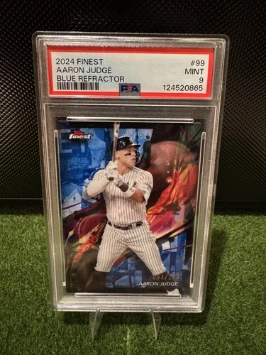2024 Topps Finest - Common Aaron Judge #99 Blue Refractor /200 PSA 9 MVP