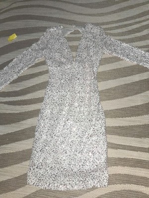 Fashion Nova for Tonight's Special Pearl Silver Mini Dress Prom Homecoming  Party | eBay