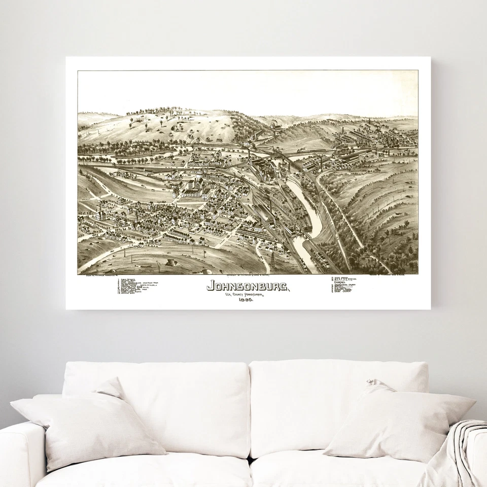 Old Map of Johnsonburg, PA 1895 - Vintage Johnsonburg Pennsy - Image 3 of 4