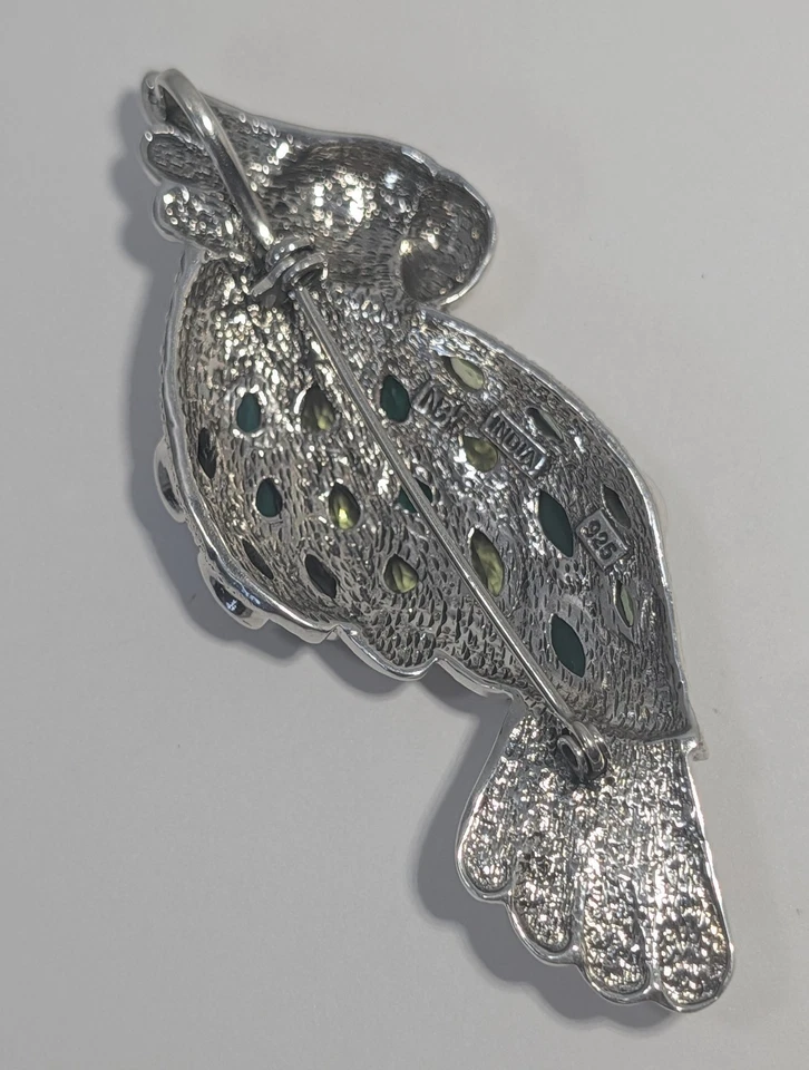 ** (NOS) Broche/colgante Nicky Butler plata 925 verde calcedonia loro AP-33 Foto 3 de 4