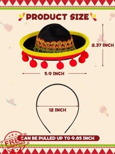 Melisheer Mini Sombrero Party Hats Fiesta Costume Headband