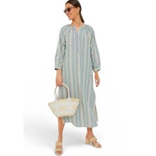 Tuckernuck Pomander Place Zephyr Heidi Maxi Dress Large Stripe Kaftan NWT Resort
