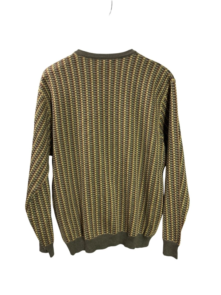 Cutter & Buck Mens XL Extra Fine Merino Wool Sweater Checkered Design Italy - Image 2 of 4