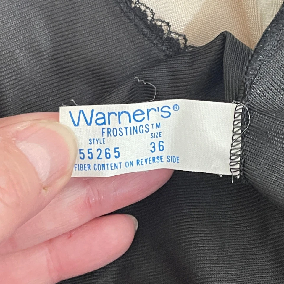 Женское нижнее белье Warners Camisole Slip Top размер бюста 36 черное нейлоновое 55265 - Изображение 2 из 4