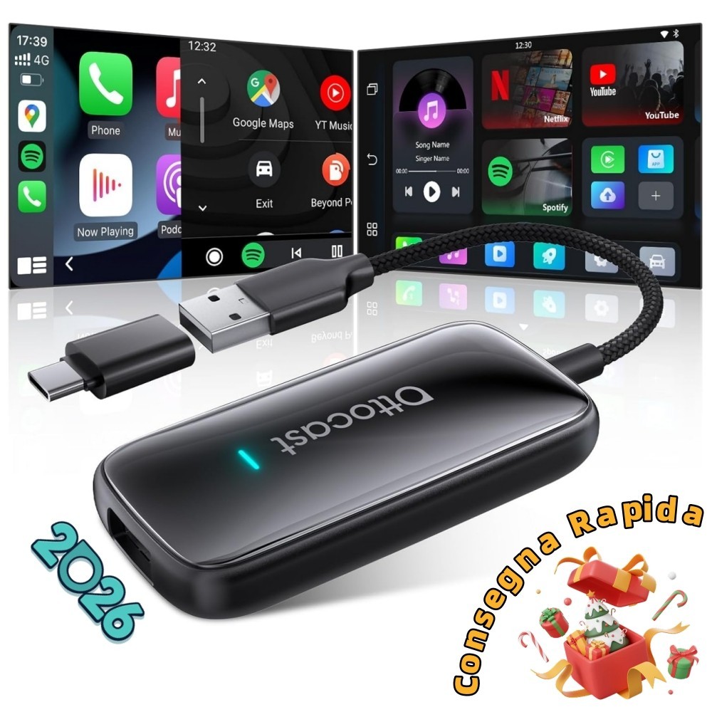 OTTOCAST Play2Video Ultra 10+ APP Adattatore Wireless per CarPlay e Android Auto - Immagine 1