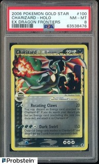 PSA 8 CHARIZARD GOLD STAR HOLO EX DRAGON FRONTIERS 2006 POKEMON NUOVO CERTIFICATO.