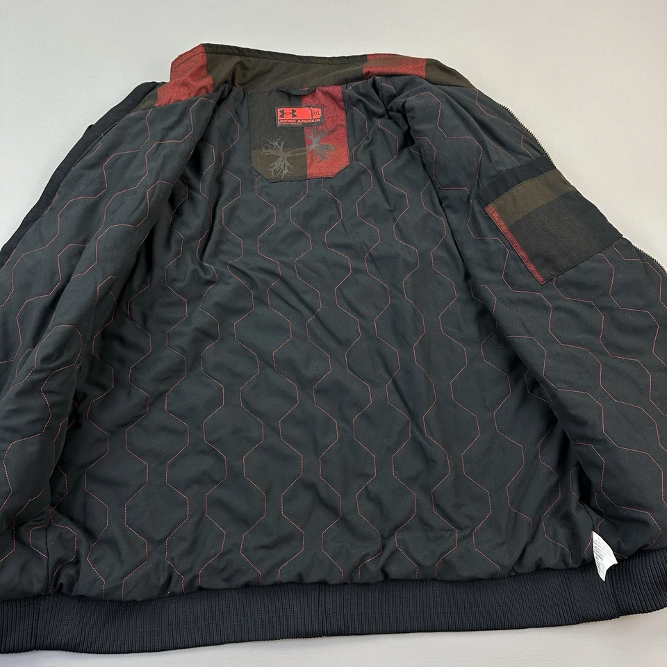 Chaqueta Under Armour Para Hombre 2XL Negra Lona Pesada Forrada Cremallera Completa Exterior Foto 4 de 4