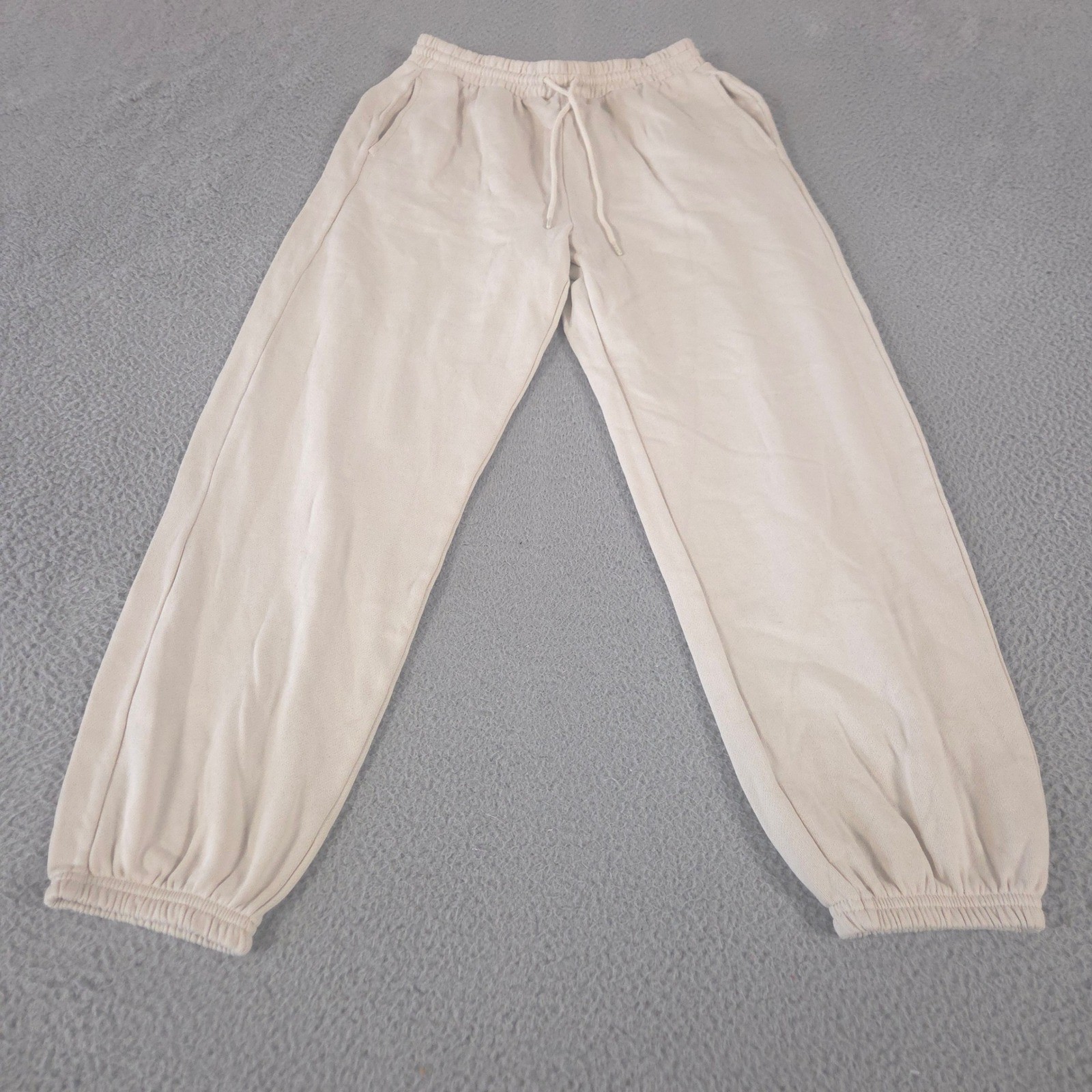 Old Navy Sweatpants Womens Medium Cream SoComfy Extra High-Waisted Cinch Jogger