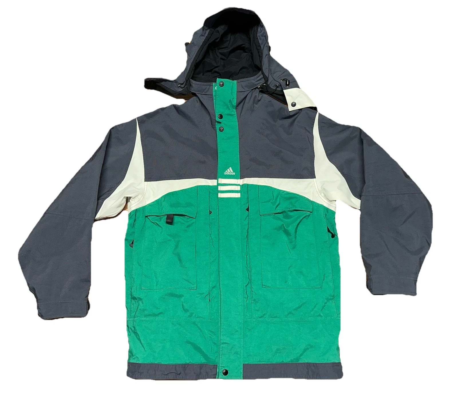 VTG 90’s Adidas Equipment Ski Snow Jacket Mens M Green Gray Y2K RARE