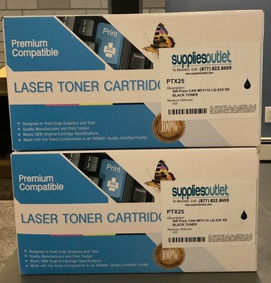 Premium Compatible LASER TONER CARTRIDGES PTX25 Black Set of 2 New