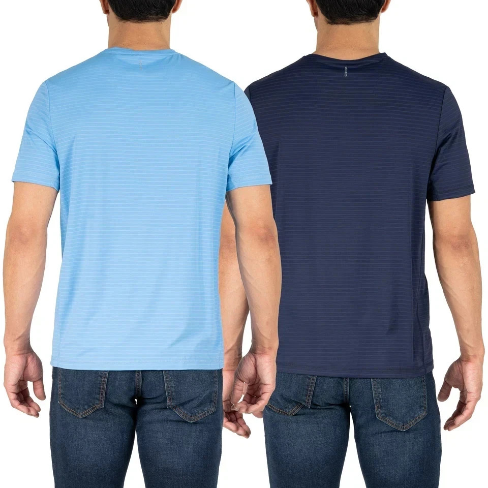 Soybu Men's 2-pack 4-Way Stretch Moisture Wicking Active Tee, Dark Blue/Blue, M