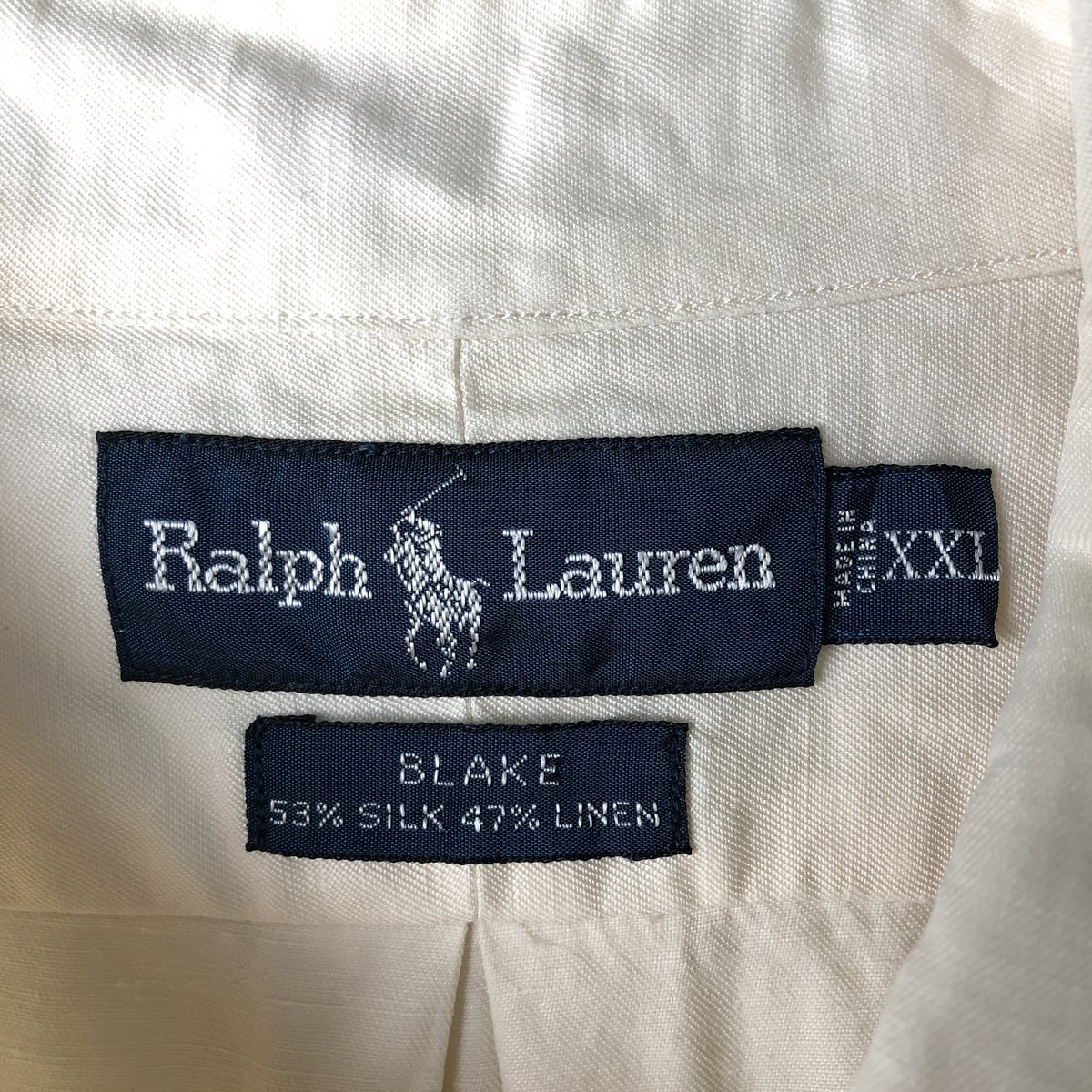 Used Ralph Lauren BLAKE long-sleeved linen button-down shirt men's size XXL thumbnail 3