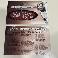 2002 Flair - Sweet Swatch Autographs Chad Pennington #CPA Silver (AU, MEM)