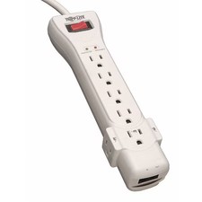 Tripp Lite Super7tel Power Strip, Surge, 7 5-15R, 5-15P, 7 Ft., Light Gray