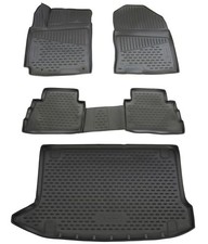 Gummi Kofferraumwanne Fußmatten Set für Hyundai Kona 2017- Laderaumwanne Matten